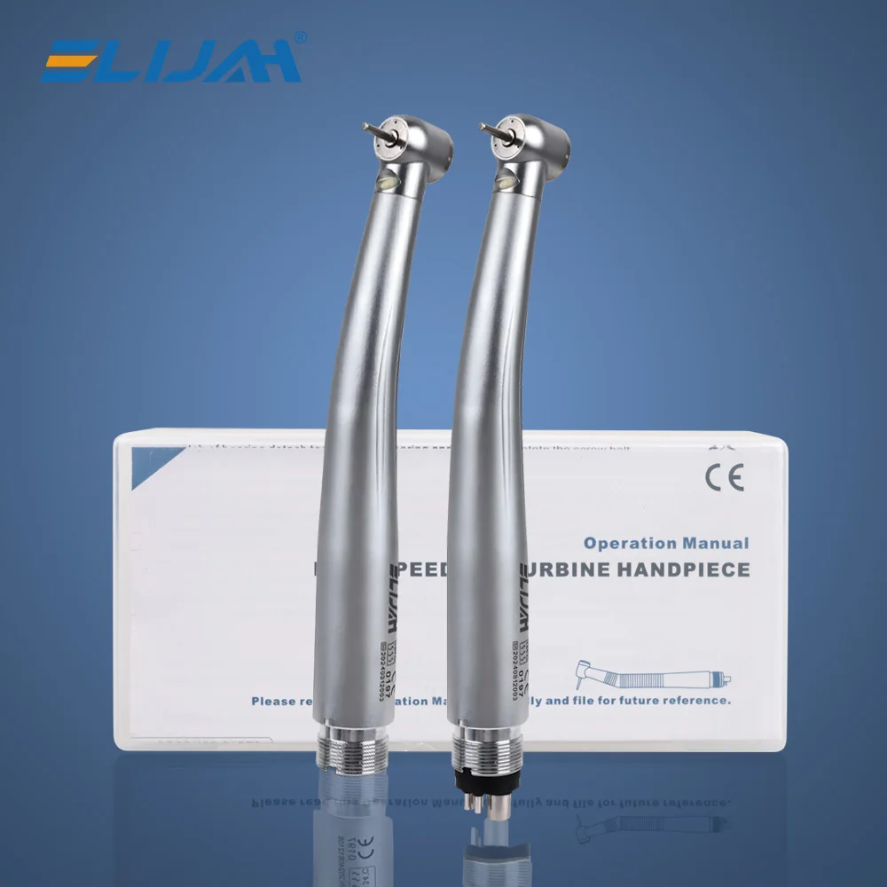 

ELIJAH High Speed Handpiece With LED Lights Air Turbine Ceramic Bearing Triple Water Spray E-Generator Dental Lab Equipment