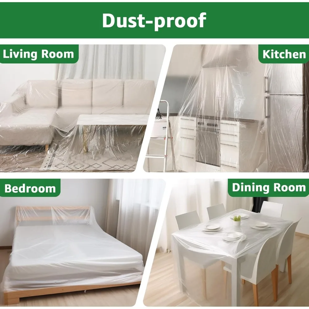 6 قطع من القماش البلاستيكي للرسم - صفائح بلاستيكية للرسام 9 × 12 قدم - مقاومة للماء والغبار - توصيل مجاني #5