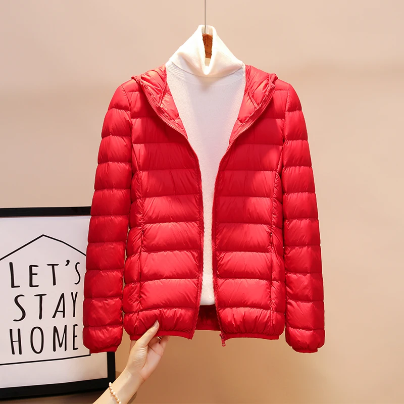 Casaco leve e com capuz feminino, gola alta, casual coreano, casaco puffer quente, feminino, outono, inverno, novidades, 2022, 2024