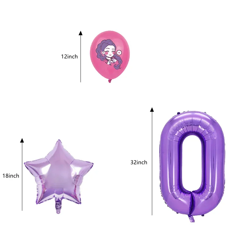 Ballon Kpop Demon Hunters Verjaardag Ballon Decoratie Set Ster Nummer Aluminium Ballonnen Verjaardag Festival Nieuwjaar Party Decor