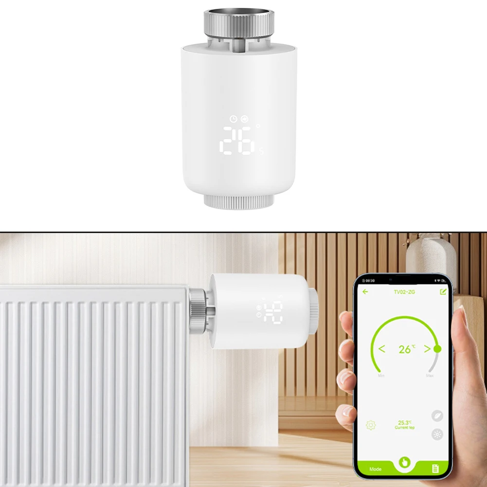 

Compact Design Radiator Thermostat Valve Customizable Schedule Programmable Heating Customizable Scheduling Feature