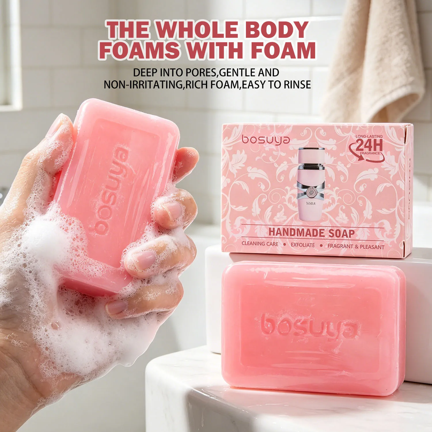 Perfume Soap Handmade Soap 24 Hours Long Lasting Fragrance Soap Deep Cleaning Face Bath Soap
