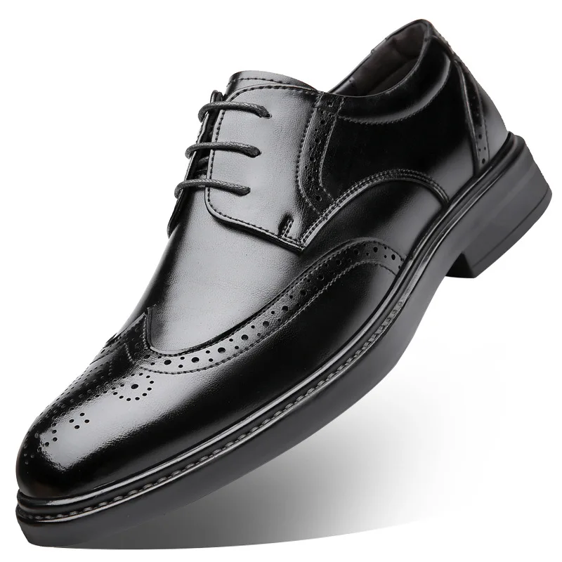 2023 Man Split Leather Shoes Rubber Sole Size 44 43 42 41 40 39 38 Man Business Office Male Dress Lether Shoes