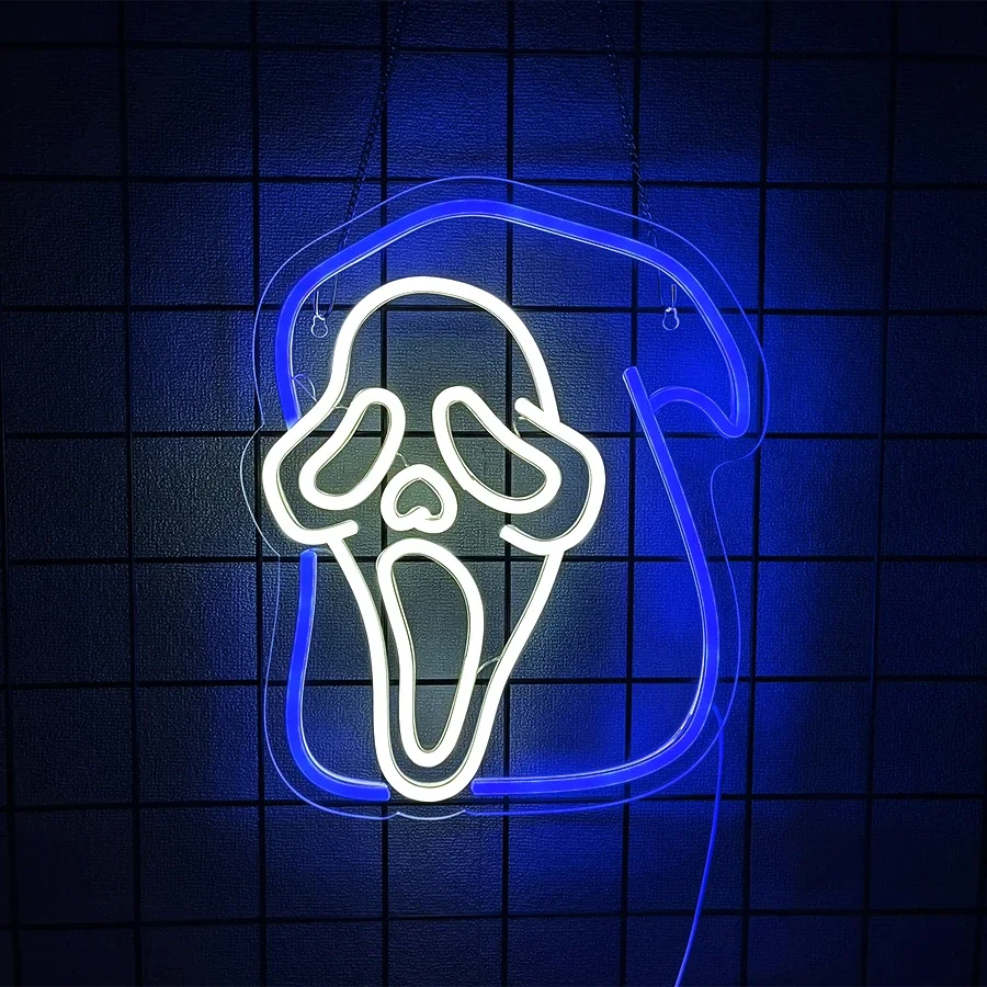 Enseigne au néon Ghost Busters pour décoration murale, lumière au néon de dinosaure LED, décor fantôme de signe LED monstre pour fête, chambre à coucher, Bar, grotte d'homme