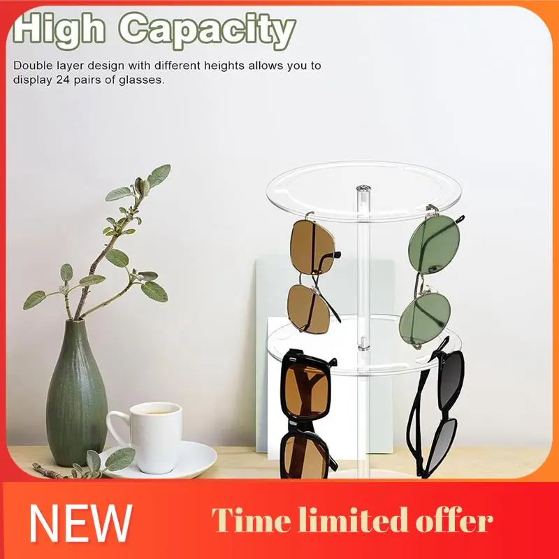 

ABRN-360° Rotatable Acrylic Eyeglasses Display Stand Eyewear Storage Rack For Tabletop Sunglasses Holder Stand