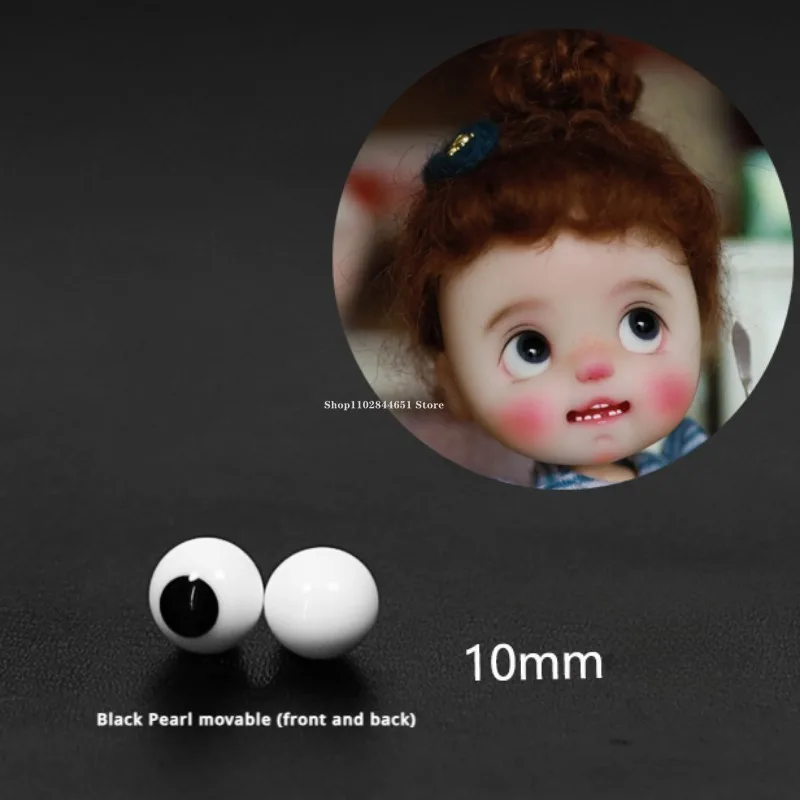 12/10/8/6MM Black Pearl Eyes Ob11 Baby Head Making Accessory