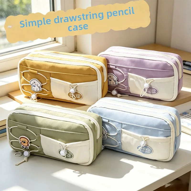 2026 new multi-layer, high-style pencil case - large capacity, cute stationery box - canvas pencil bag for middle school