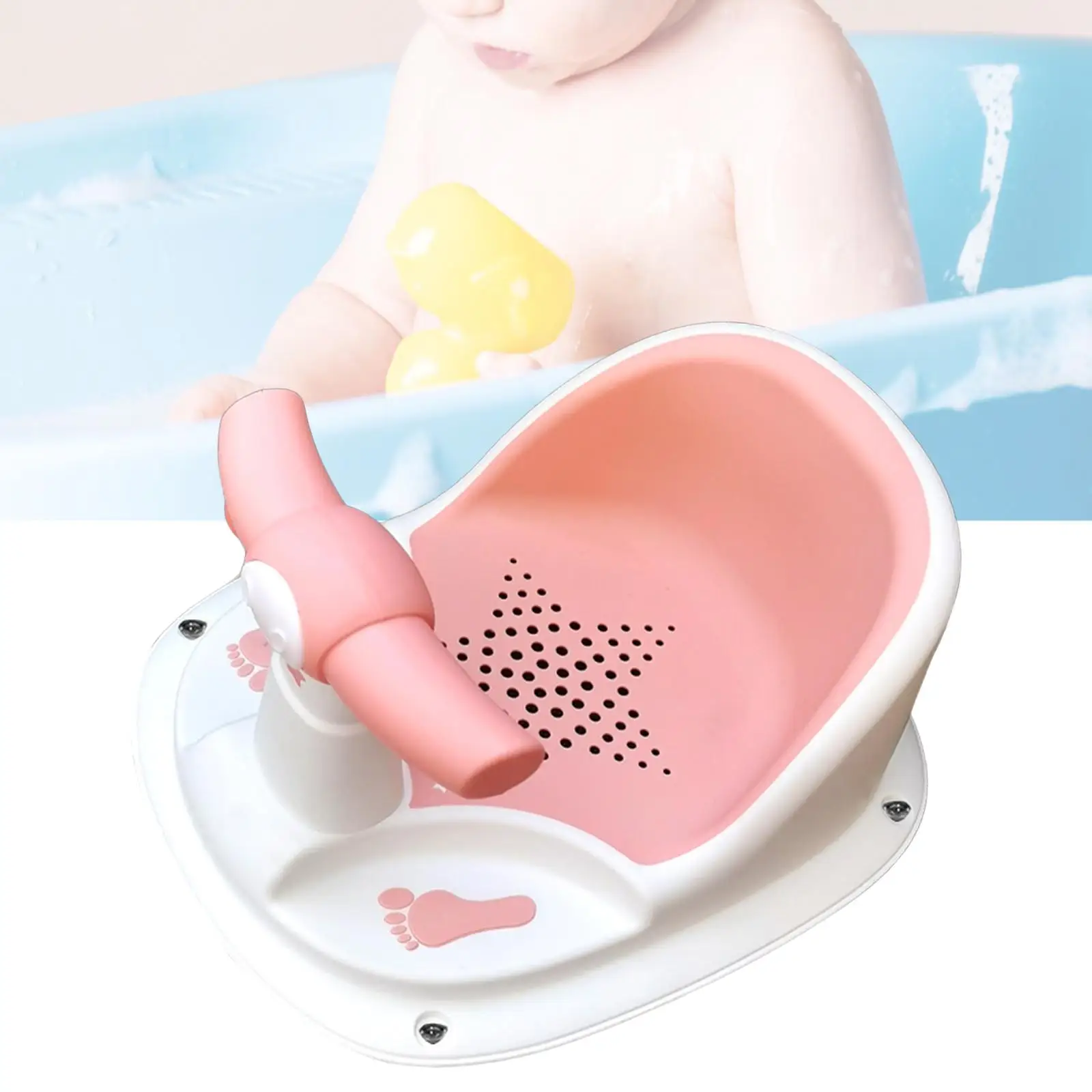 Bathtub Seat, Non Slip Bath Tub Seat, Portable Bath Chair Backrest, Suction Cup Bath Seat for Baby Shower, Newborn view 4
