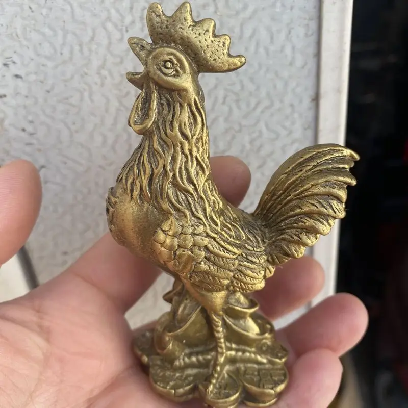 Brass rooster figurine, golden rooster ornament, copper rooster, home decor, approximately [height in centimeters or inches]10ce