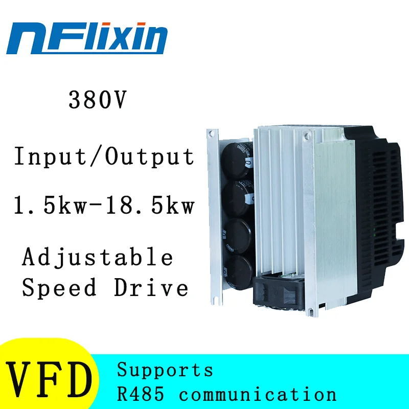 

380V three-phase input/output VFD 1.5/2.2/3/5.5/7.5/11/18.5KW, supports RS485 communication.
