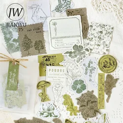 JIANWU All Things Seal Illustrated Series Vintage Butterfly Lace Label Material Collage Sticker Creative DIY Journal Stationery