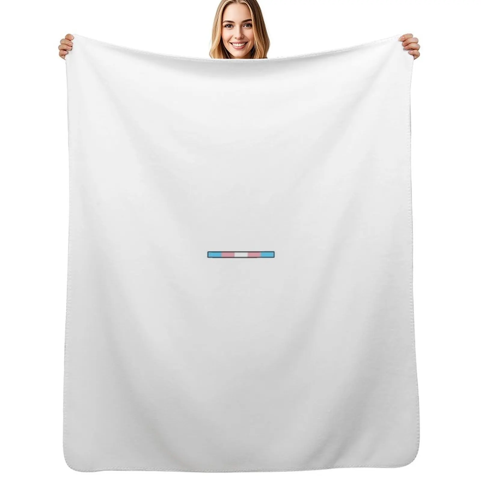 Subtle Transgender Pride Flag Strip Throw Blanket Machine Washable Soft Warm Blanket