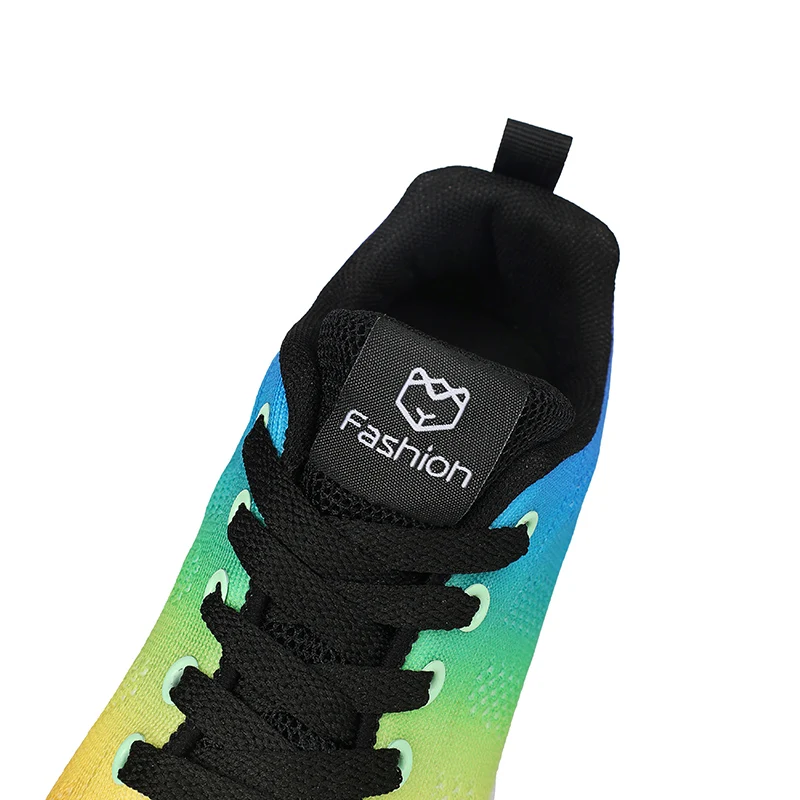 2025 New Rainbow Women Sport Shoes Fashion Platform Sneakers Ladies Spring Summer Flats Running Shoes for Woman Plus Size 35-42