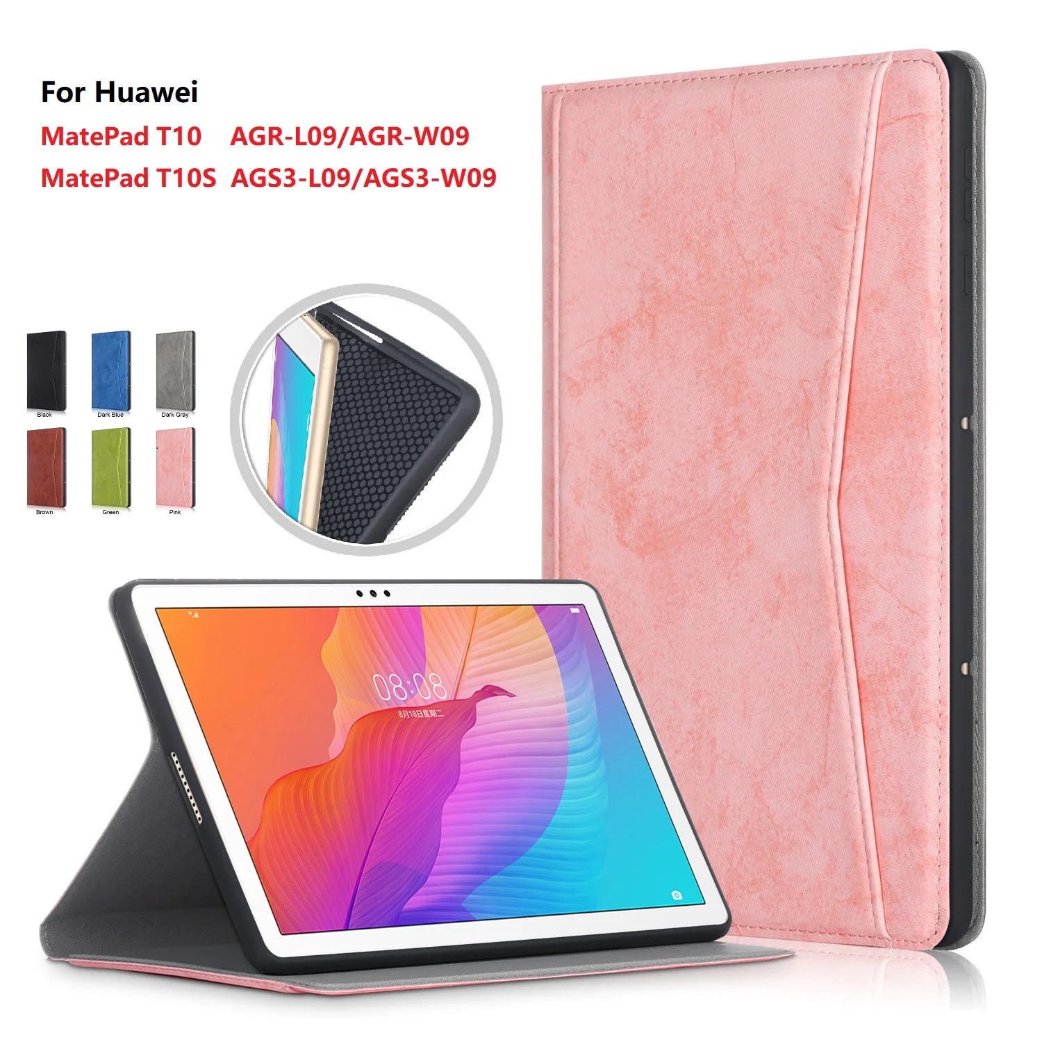 

For Huawei Matepad T10s T 10s AGS3-W09 AGS3-L09 10.1 Case Magnetic Leather Soft TPU Back Cover for Funda Tablet Huawei T10 T10s