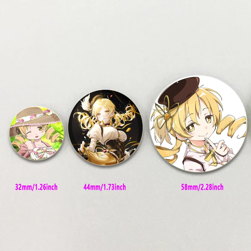 Mami Tomoe Cartoon Brooches  Cute Cosplay Pins Backpack Shoes Jewelry Accessories Gifts Anime Puella Magi Madoka Magica Badge