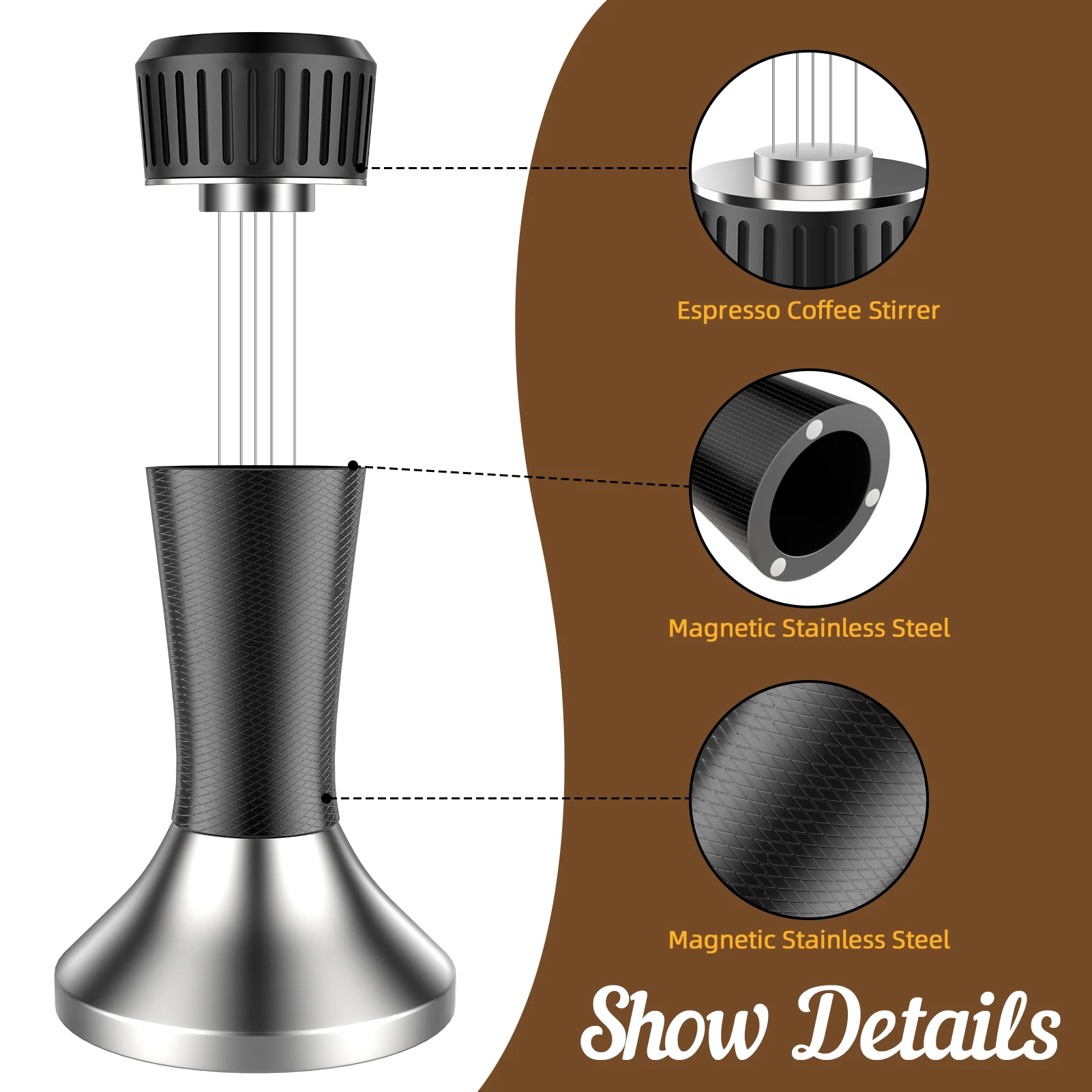 

Coffee Tamper Stainless Steel Coffee Cloth Powder Needle Cafe Stirrer Needles Espresso Distribution Tools