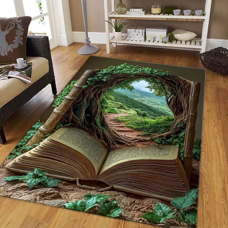 

Ковер в 3D-стиле «Сказка» для гостиной, нескользящий, для спальни, прикроватный, машинная стирка, большой, безворсовый, напольный коврик