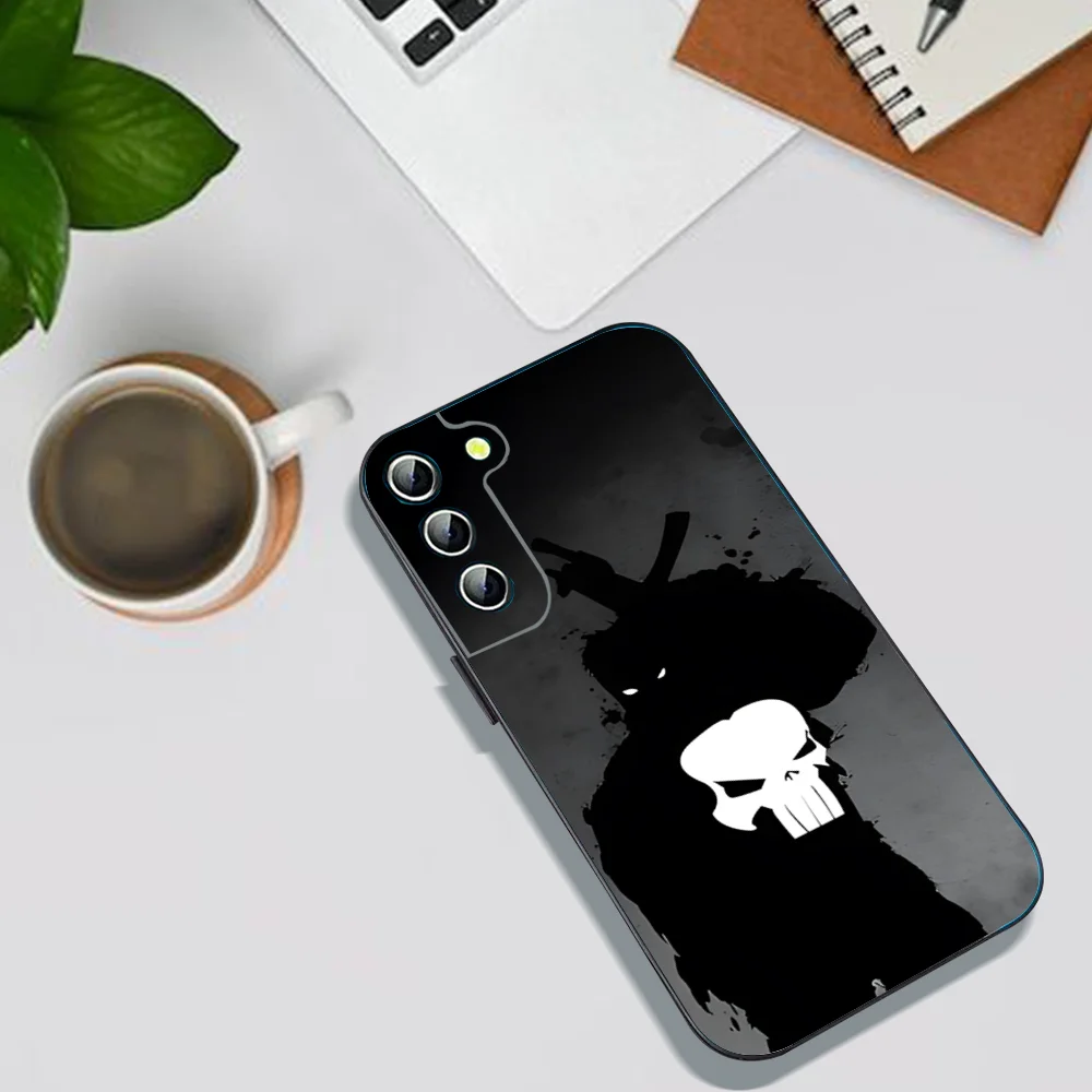 P-Punisher Phone Case For Samsung Galaxy A52 A12 A51 S21 Edge S22ULTRA S23 S20LITE Plus Ultra Black Cover