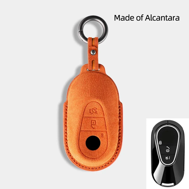 Alcantara For Mercedes Benz 2023 2024 Glc300L Glc260L C260L C20 C Class Car Remote Key Case Cover Suede Shell Protector Styling