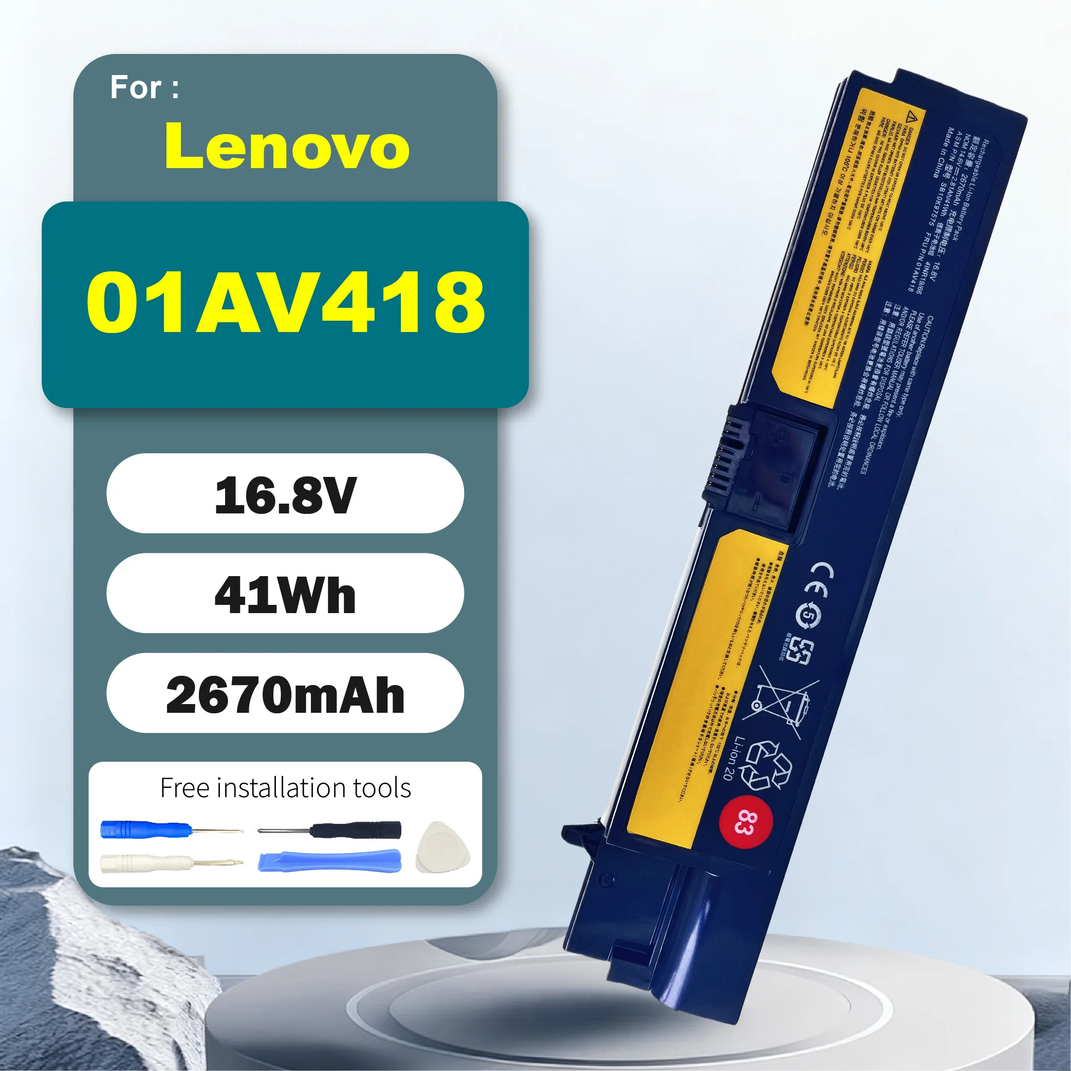 01AV418 16.8V 41Wh Replacement Battery for Lenovo ThinkPad E570 E570C E575 01AV414 01AV415 01AV416 01AV417 SB10K97571 4X50M33574