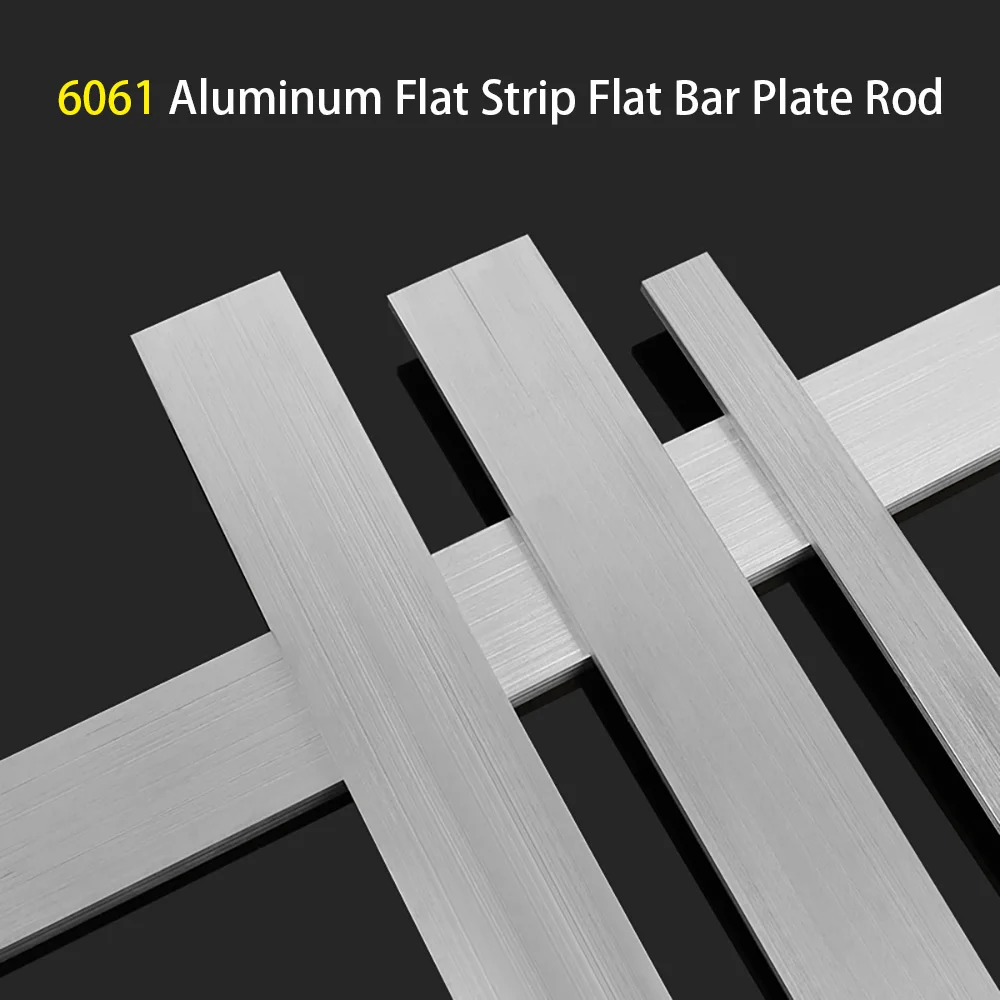 1PCS 6061 Aluminum Flat Strip Flat Bar Plate Rod Thickness 1/1.5/2/2.5/3/4-20mm Width 10/15/20/25/30/40/50/60-200mm Length 500mm