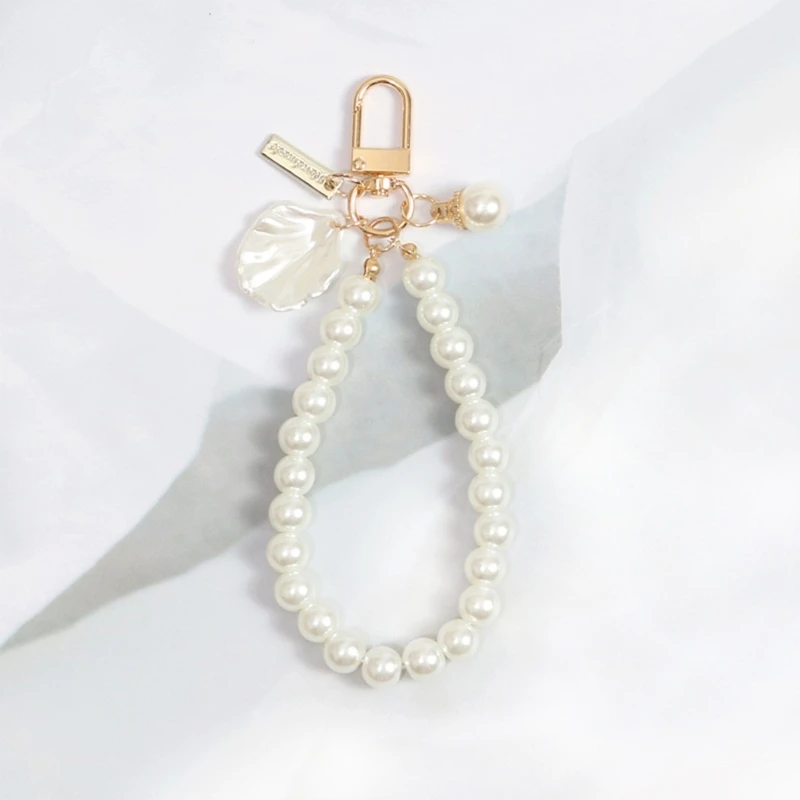 Retro-Pearl CHAIN-Charms พวงกุญแจหัวใจจี้กุญแจรถแขวนเครื่องประดับจี้ตกแต่งสำหรับผู้หญิง