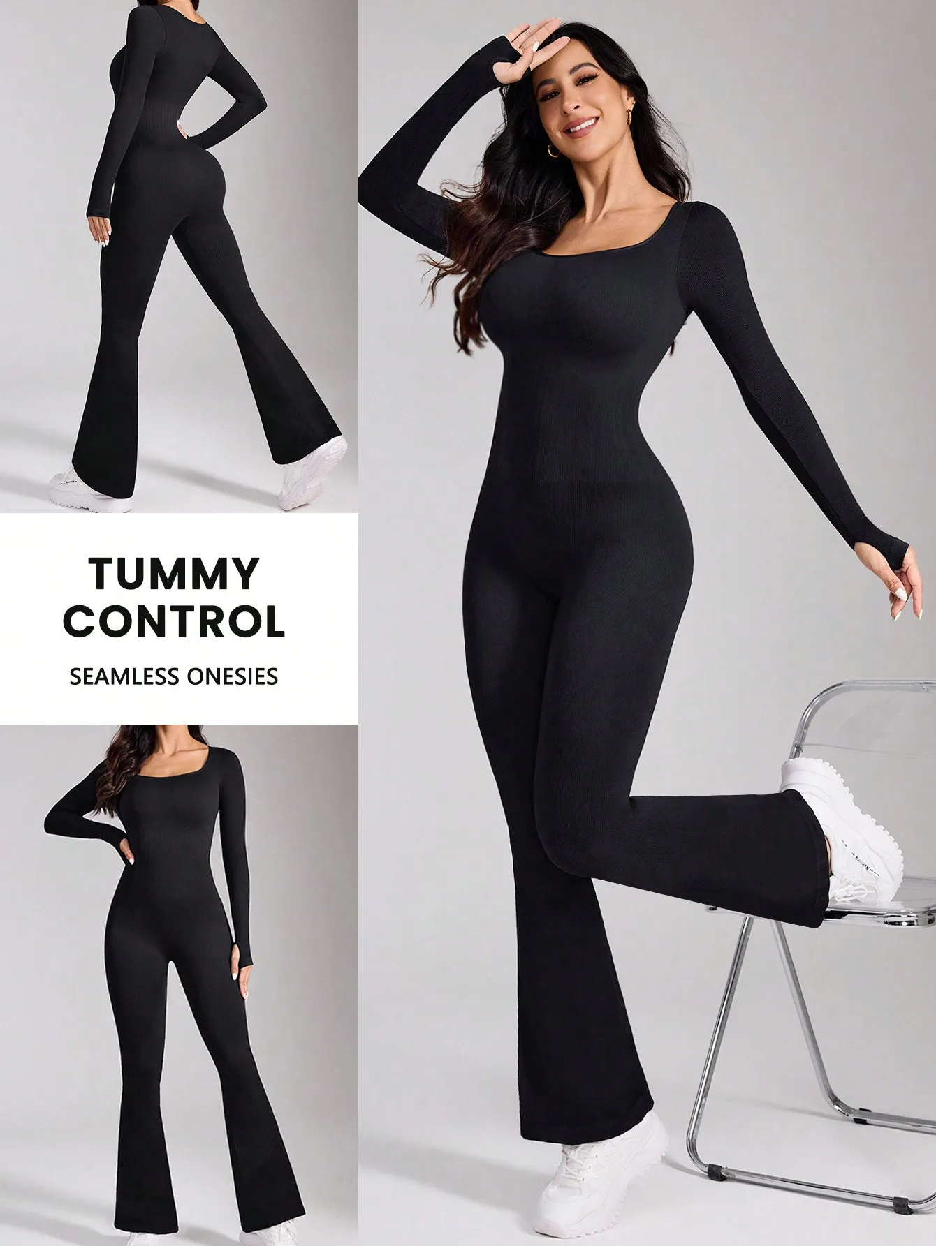 Pantalon évasé décontracté pour femmes, taille haute, levage des hanches, pantalon à jambes larges, combinaison de yoga de sport micro évasée