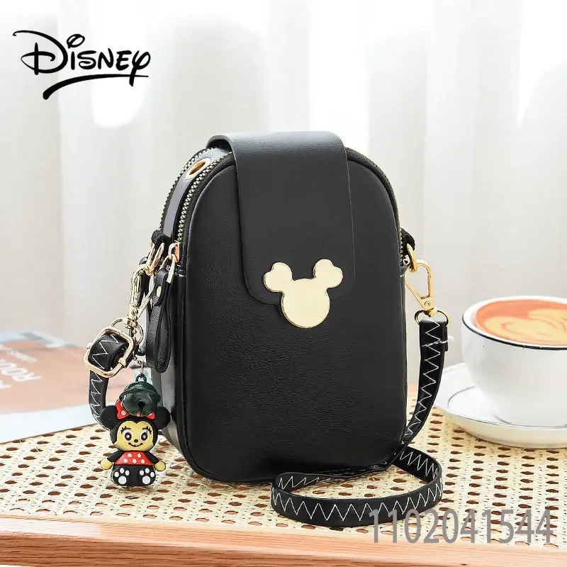 Disney Mickey Mouse Shoulder Bag for Women Girl PU Crossbody Bag Luxury Designer Purse Cute Durable Fashion Casual Pink Black