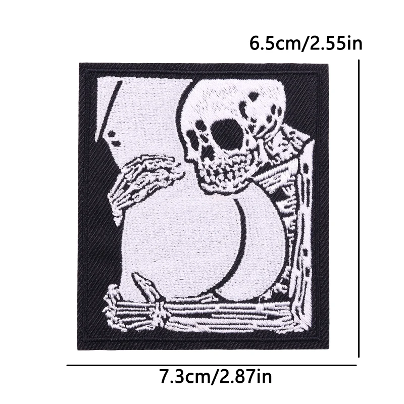 10PCS/Lots Punk Skull Embroidered Patches Heart Patch Iron On Patches For Clothing Thermoadhesive Patches Backpack Jackets DIY