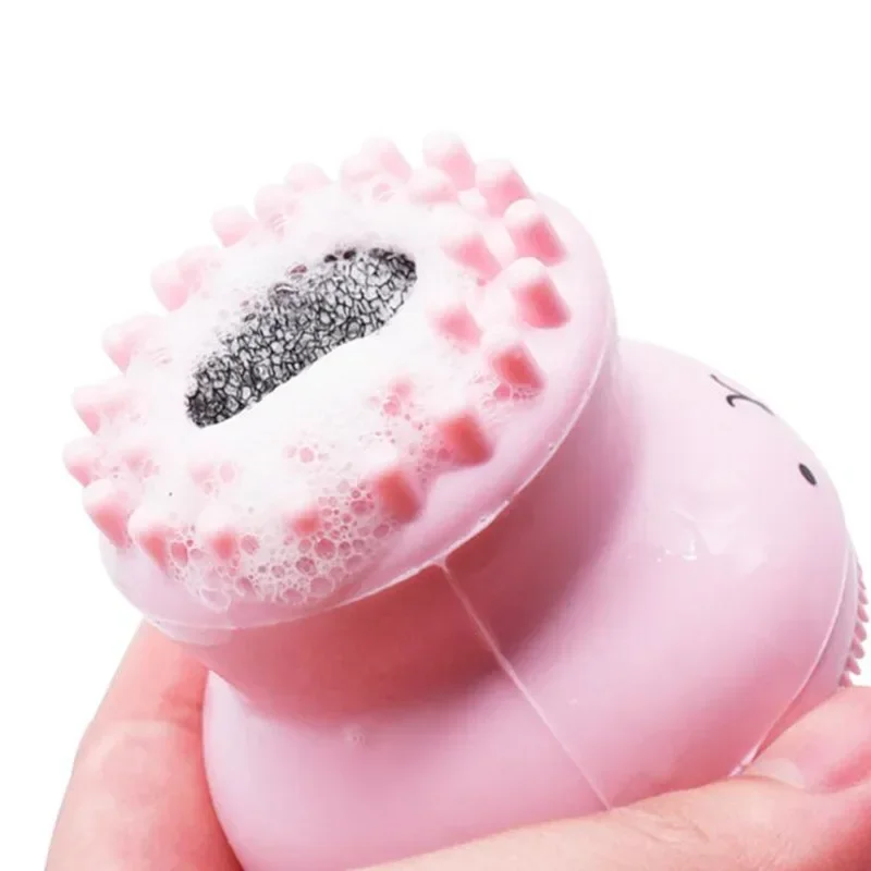 Double-Sided Silicone Face Cleansing Brush Facial Cleanser Blackhead Removal Product Pore Cleaner Exfoliator Face Scrub Brush