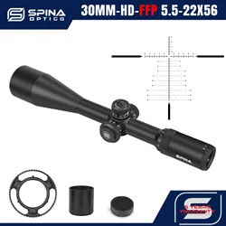 SPINA OPTICS WolfChase HD 5.5-22X56 FFP Scope First focal plane Tactical Hunting 10-300m Scope Sight Side Parallax Turret lock