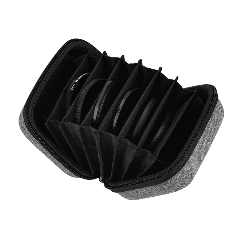 多機能円形フィルターポーチケース、8つの円形フィルター用、防塵、カメラレンズフィルター収納