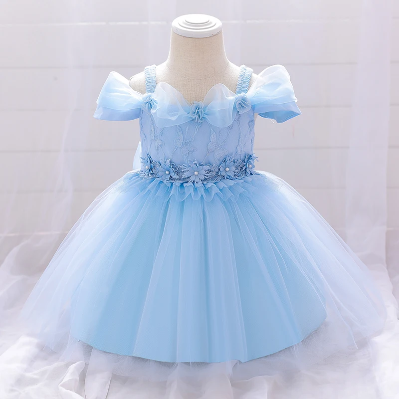 Newborn 1 Year Birthday Dress For Baby Girl Clothes Flower Christening Princess Dress One Shoulder Girls Party Gown Vestidos