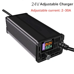 30A 24V Li-ion Lifepo4 Lithium Battery Charger Curren Adjust 7S 8S 29.4V 29.2V Fast Charge parts