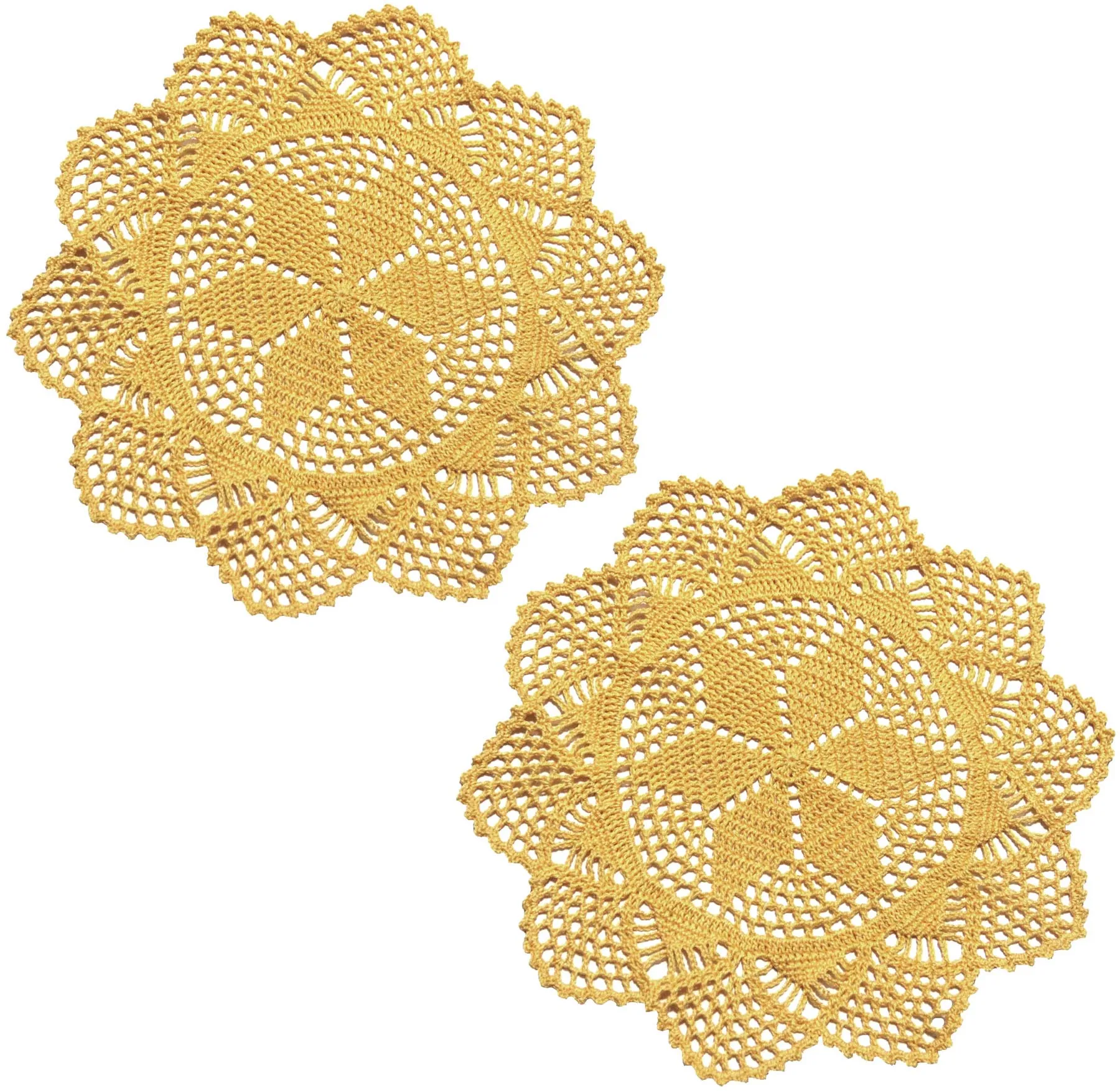 BomHCS  Crochet lace doilies wedding decoration placemats Kitchen coasters Bedroom crafts Multi-purpose vase MATS 2pcs