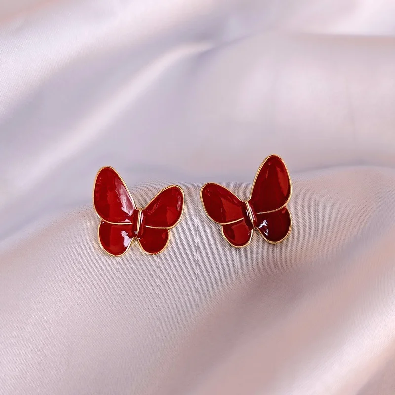 تتجه الأحمر فراشة وأقراط للمرأة الفتيات جديد في 2025 موضة مجوهرات الحفلات أقراط أنيقة للحفلات هدايا بالجملة