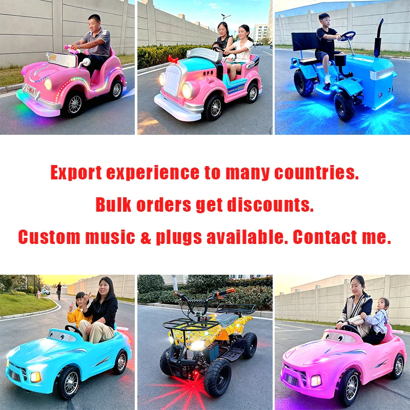 Electric Farm Tractor Ride On Car, 4 Wheels, Double Seat, Battery Powered, Adult Kids Amusement Vehicle, Scenic Touring Toy