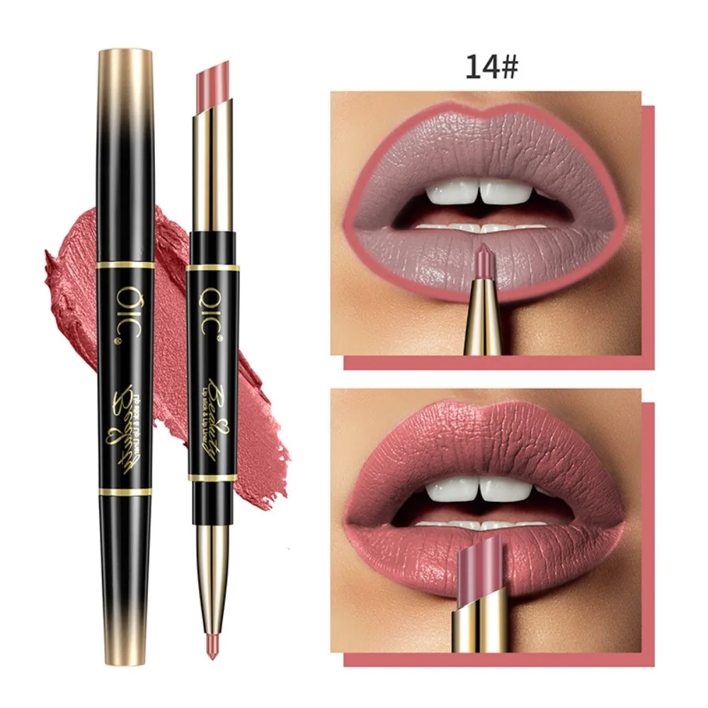 Wasserdichte doppel endige Lippenstift Mode matt nicht verblassen matt Lip Liner Antihaft-Make-up-Tool Samt Lip liner Bleistift Frauen