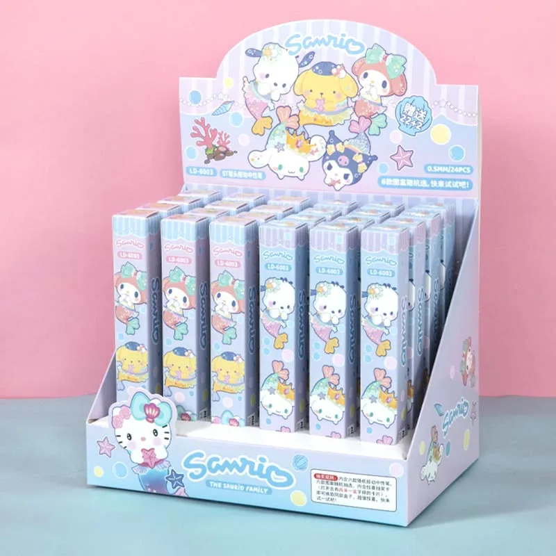 

24pcs/ лот Sanrio русалка пресс гель ручки для написания милые Kitty 0.5mm чернила нейтральная ручка Kuromi офис школьные принадлежности