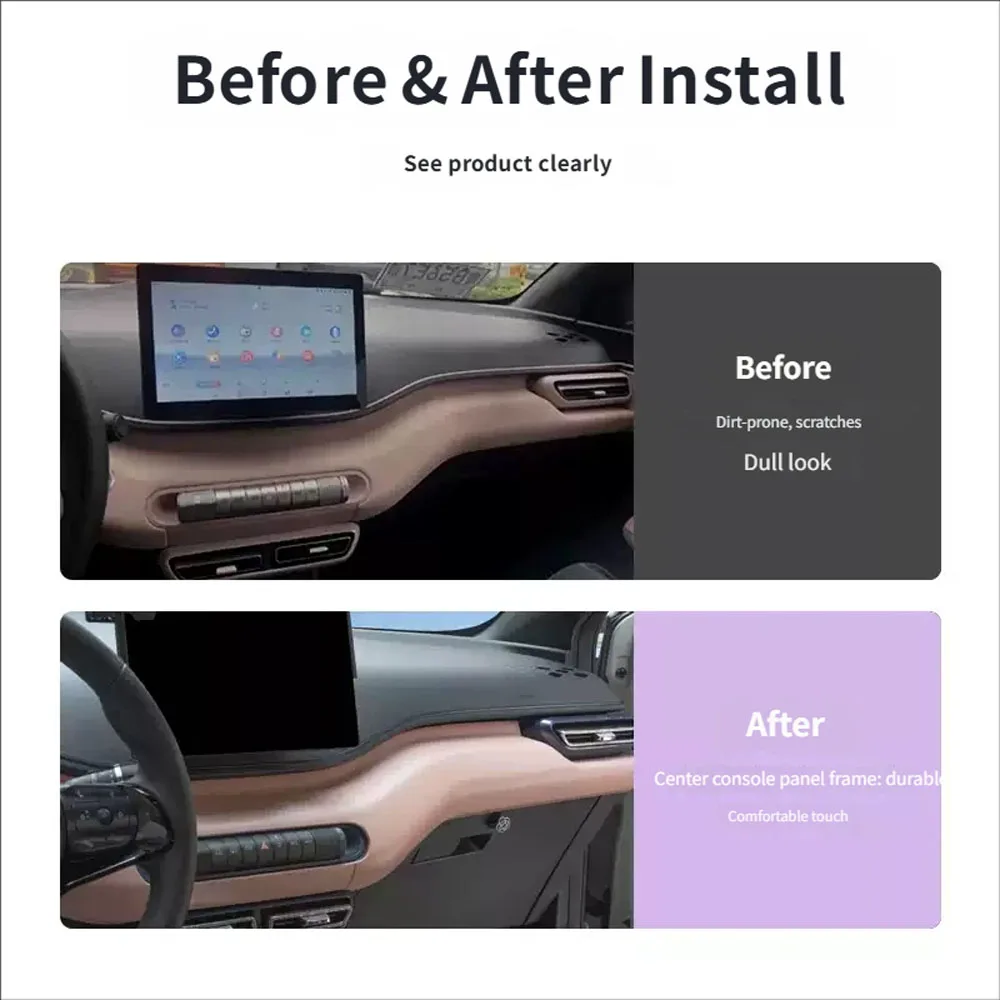 Picture 5: For BYD Seagull Surf Central Control Panel Protective Cover Dedicated Large Panel Protection Sticker Interior Decor