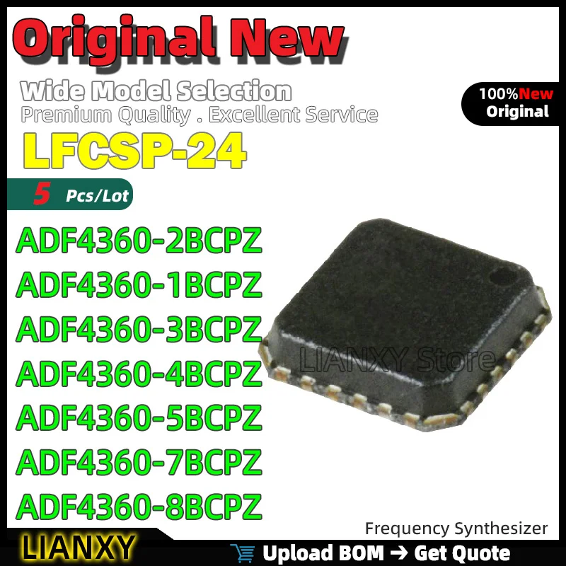 

5pcs LFCSP-24 ADF4360-2BCPZ ADF4360-1BCPZ ADF4360-3BCPZ ADF4360-4BCPZ ADF4360-5BCPZ ADF4360-7BCPZ ADF4360-8BCPZ New Original