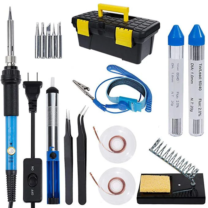 

Electric Soldering Iron Set 60W Internal Heating Electric Soldering Iron Adjustable Temperature with Switch US/EU/UK