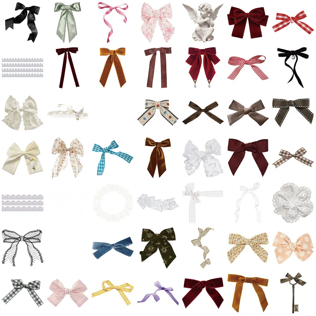 54PCS Transparent Ins Bowknot Decorative Stickers - Waterproof Clear PET for Scrapbook Guitar & Notebook​RecordingYourLife Store