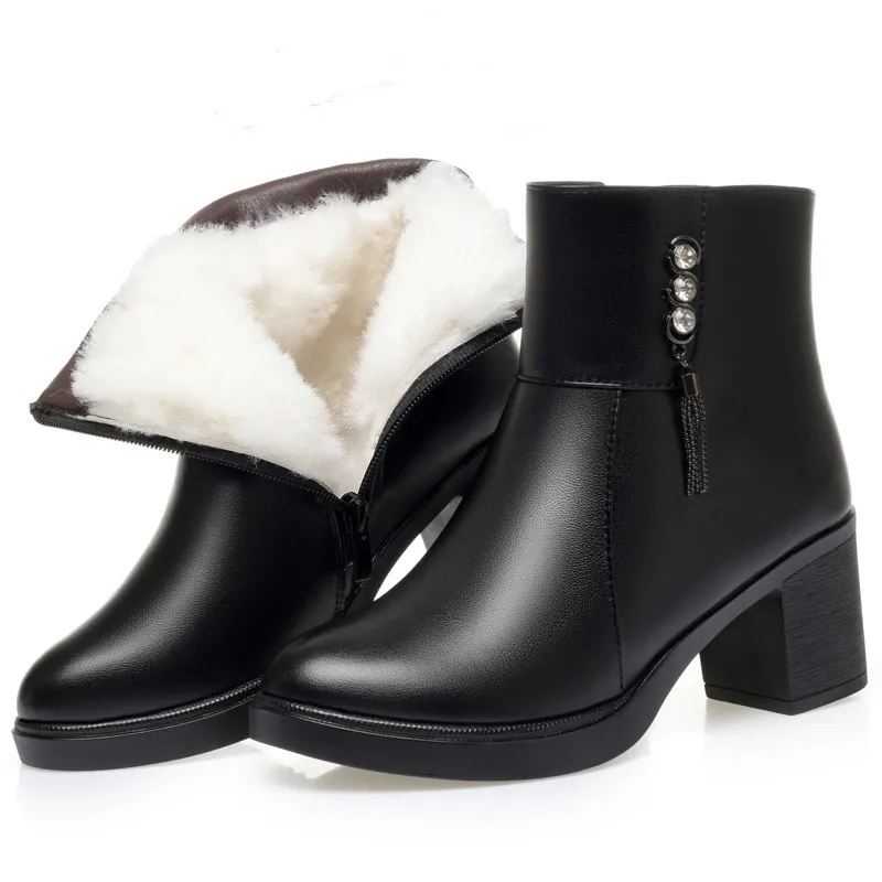 

AIYUQI Women's Winter Boots 2025 New Wool Ankle Boots Large Size Non-slip Round Toe Riding Boots For Women