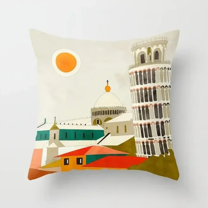 

Office Luxury Cushion Cover Simple Style Heart Shape Pattern Print Home Sofa Decorative Pillow Cover
