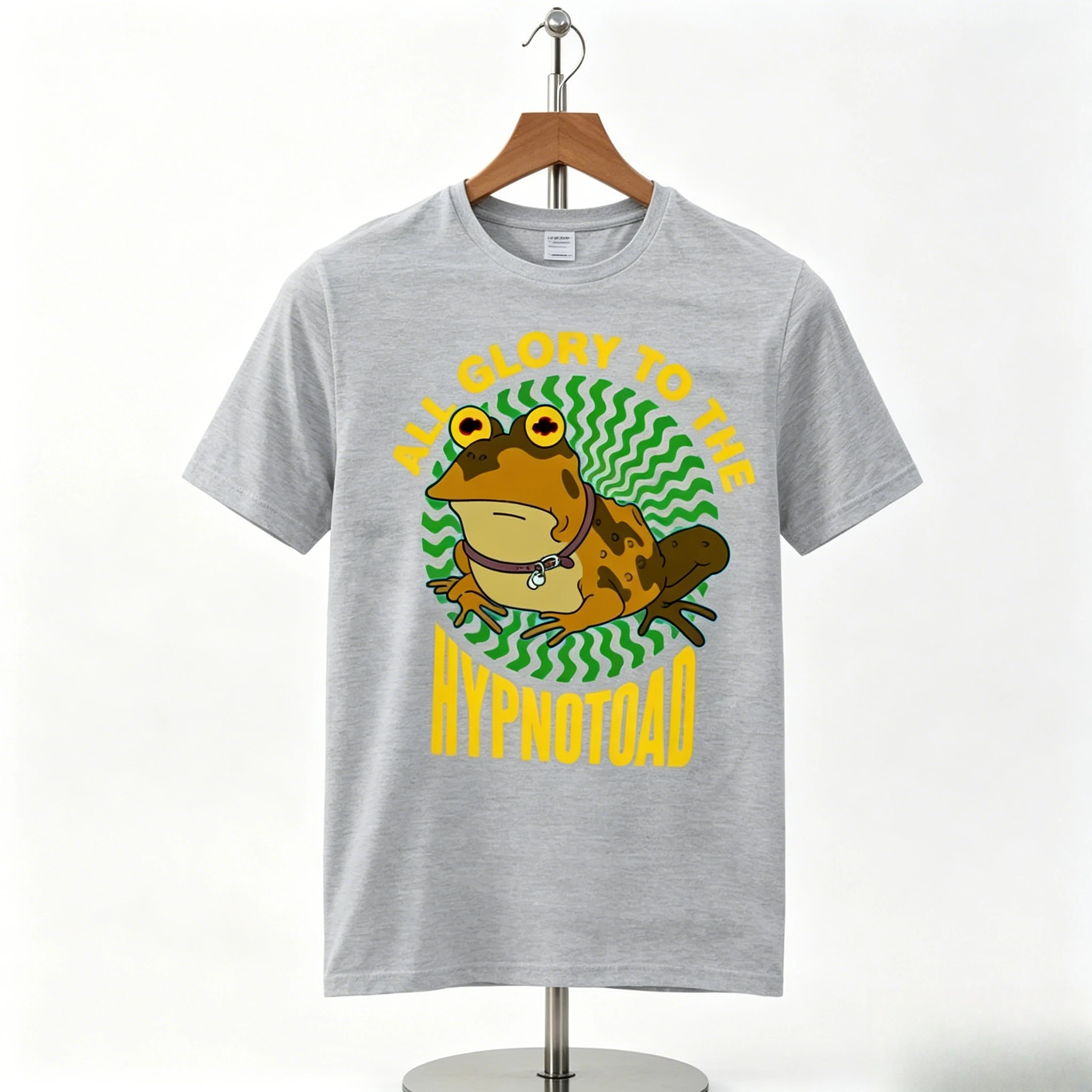 Futurama Hypnotoad T Shirt for Men All Glory To The Hypnotoad Graphic Novelty Tee Casual Short Sleeve Black Cotton Top 2026 New