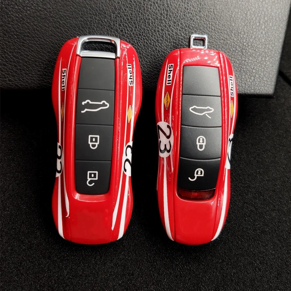 Key Protective Cover Fit For Porsche Cayenne Macan Boxster Cayman 911 9YA 971 Car Alarm FOB Remote Red Keyless Case Hard Shell