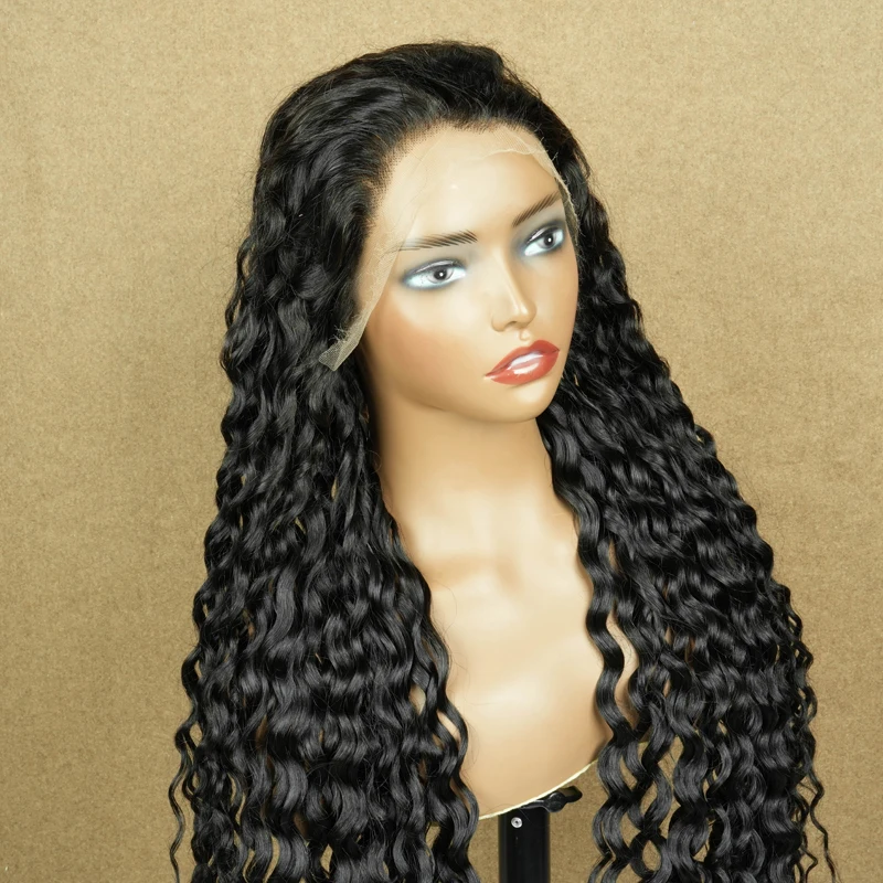 Double Drawn Water Wave 4X4 13X4 HD Lace Wigs Preplucked Invisible Lace Melt Skins Unprocessed Raw Human Hair Full Thick End