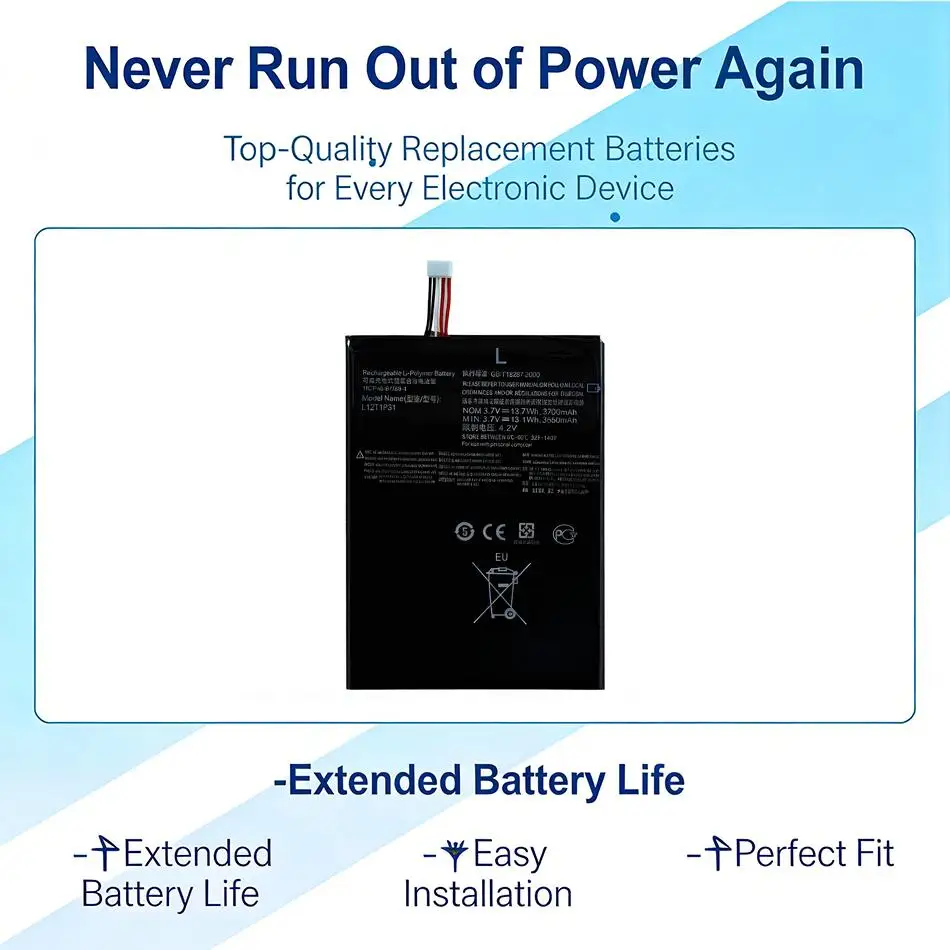 

3700Mah For Lenovo A2107 A2207 Tablet Battery L12T1P31 High Compatibility
