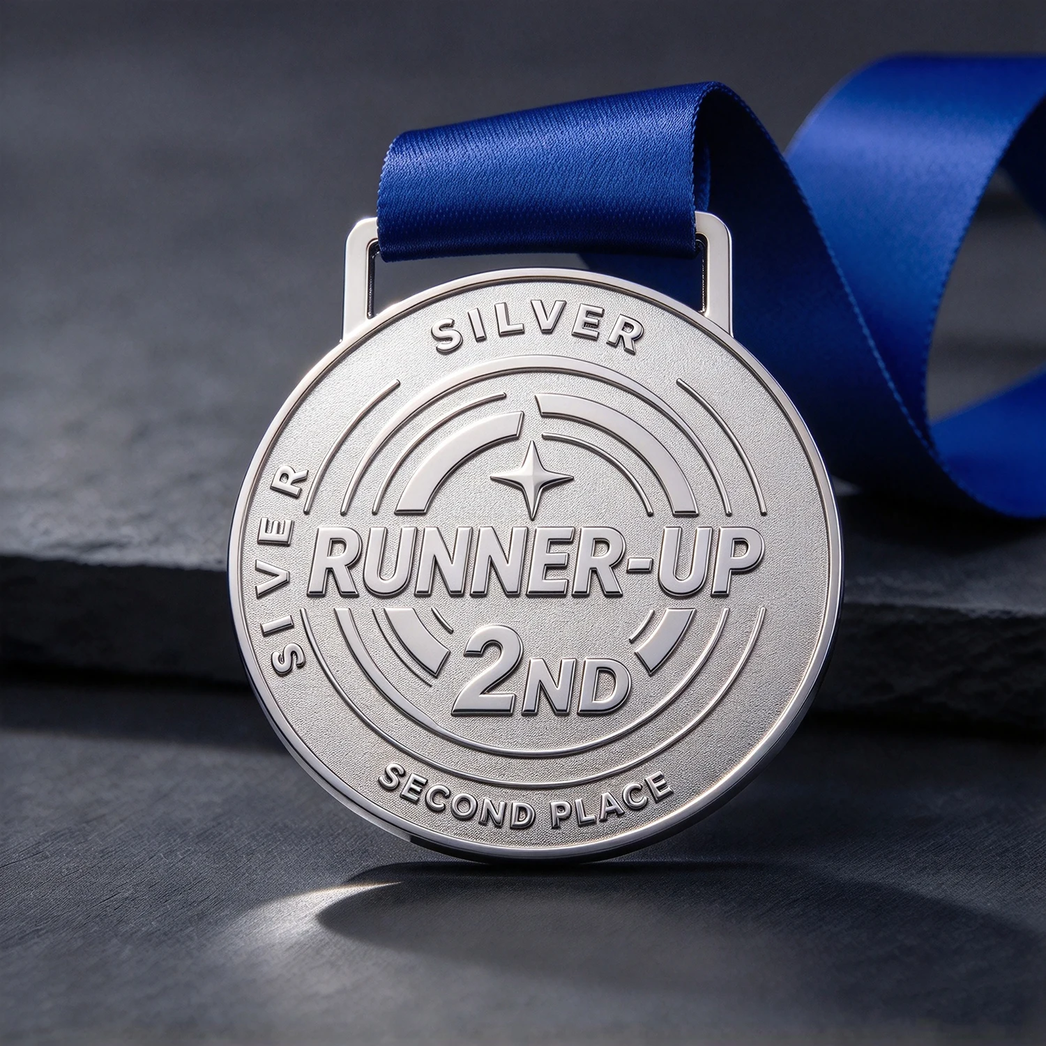 2016-2026 Silver Runner-Up Football Medal Sports Tournament 2nd Place Award Medal Fan Collectibles with Ribbon